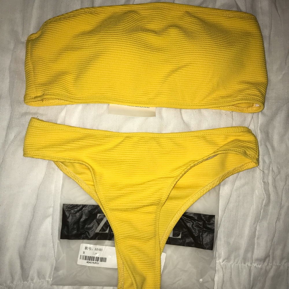 zaful bandeau swim set